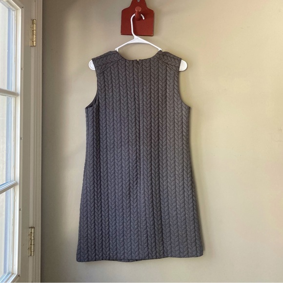 Cynthia Rowley Grey Herringbone Texture Midi Dress M - Picture 4 of 7